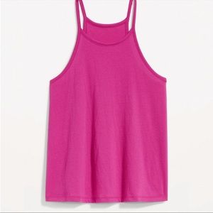 NWT OLD NAVY Relaxed Halter Tank Top Color: Dragonfruit LARGE
